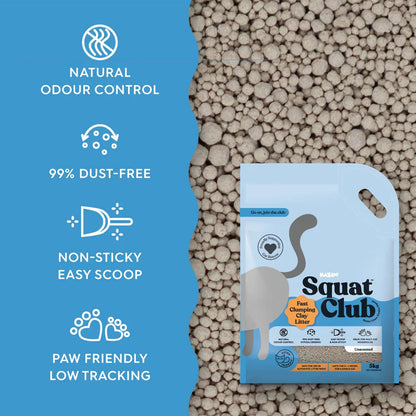 KAZOO Squat Club Fast Clumping Clay Cat Litter