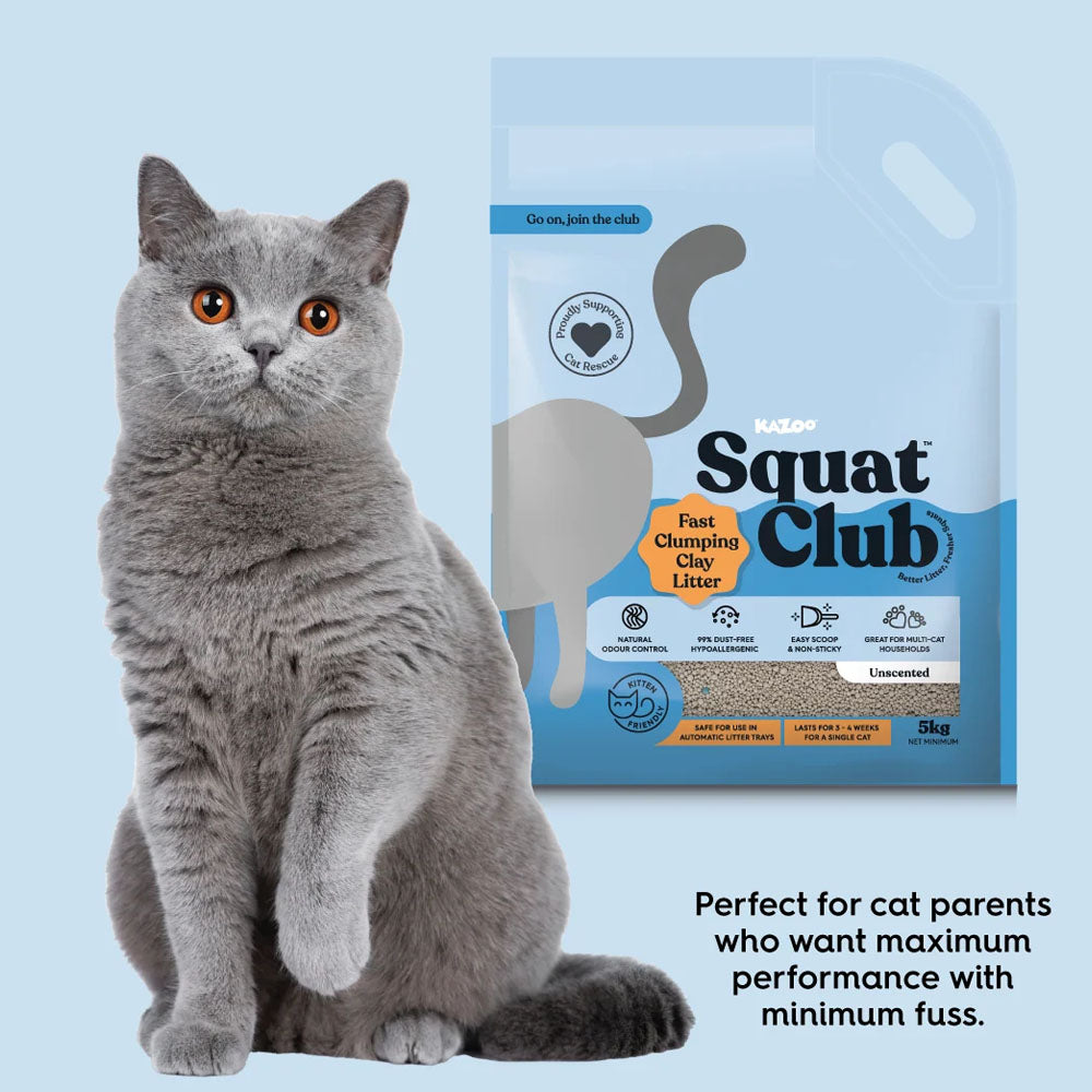 KAZOO Squat Club Fast Clumping Clay Cat Litter