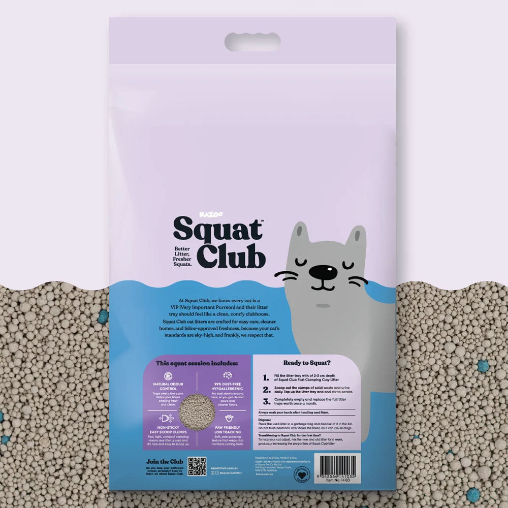 KAZOO Squat Club Fast Clumping Clay Cat Litter Lavender