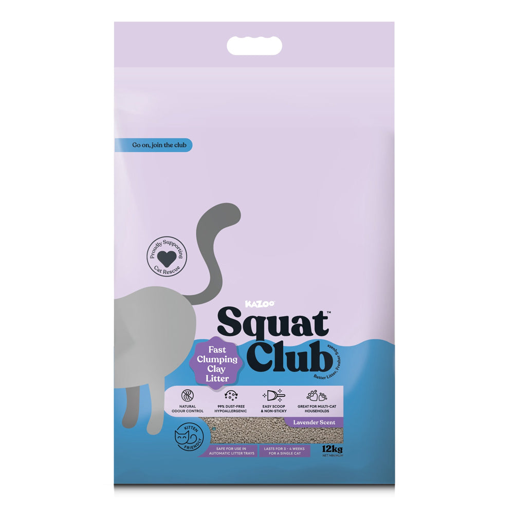 KAZOO Squat Club Fast Clumping Clay Cat Litter Lavender