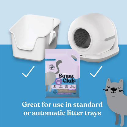 KAZOO Squat Club Fast Clumping Clay Cat Litter Lavender