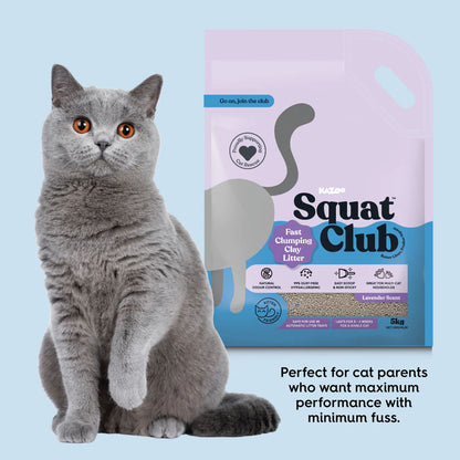 KAZOO Squat Club Fast Clumping Clay Cat Litter Lavender
