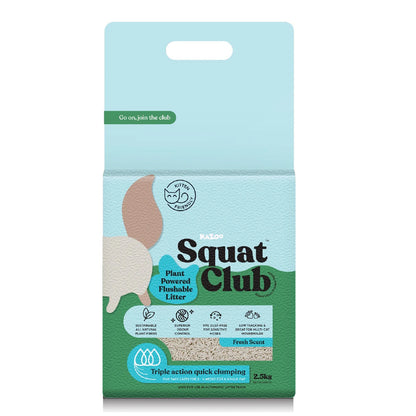 KAZOO Squat Club Plant Powered Flushable Cat Litter Fresh Scent