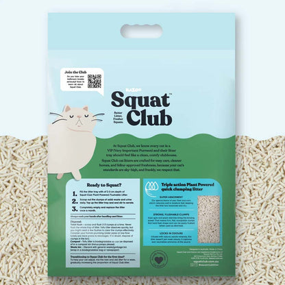 KAZOO Squat Club Plant Powered Flushable Cat Litter Fresh Scent