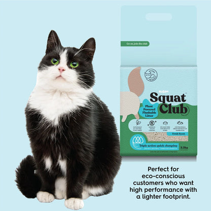 KAZOO Squat Club Plant Powered Flushable Cat Litter Fresh Scent