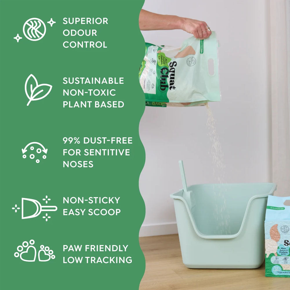 KAZOO Squat Club Plant Powered Flushable Cat Litter Fresh Scent