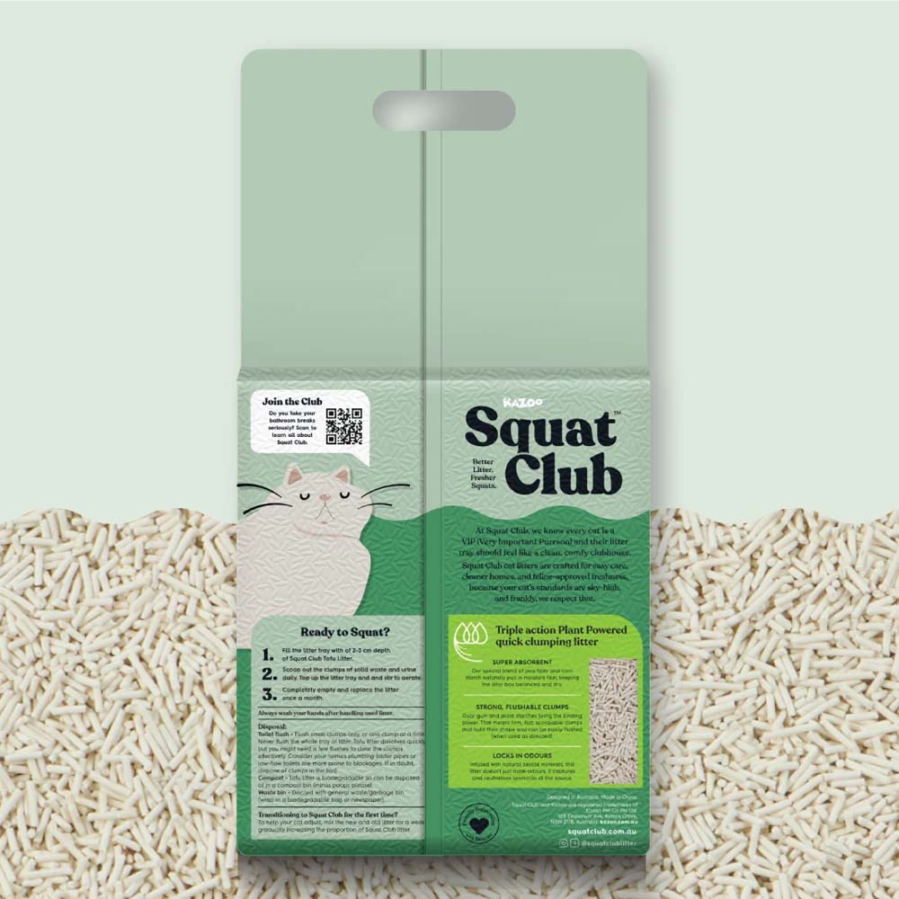 KAZOO Squat Club Plant Powered Flushable Cat Litter