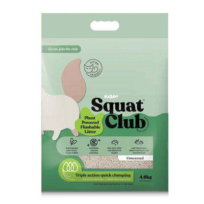KAZOO Squat Club Plant Powered Flushable Cat Litter