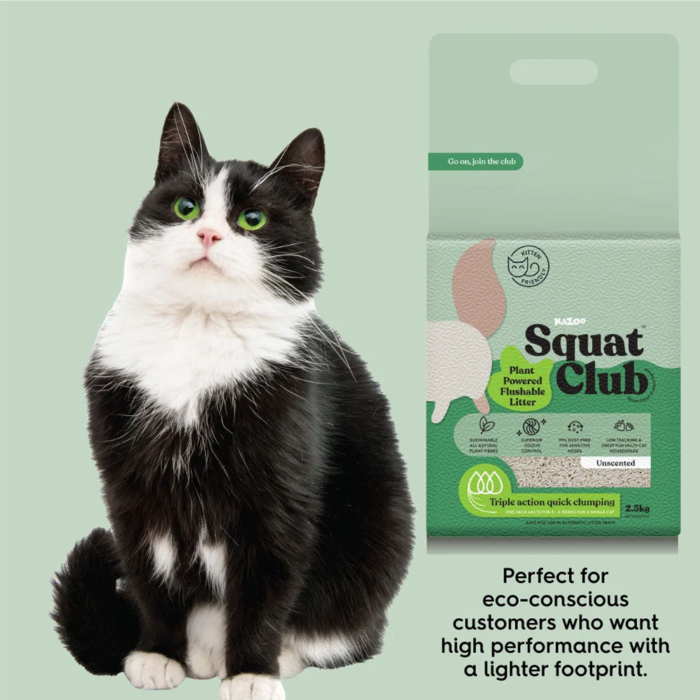 KAZOO Squat Club Plant Powered Flushable Cat Litter