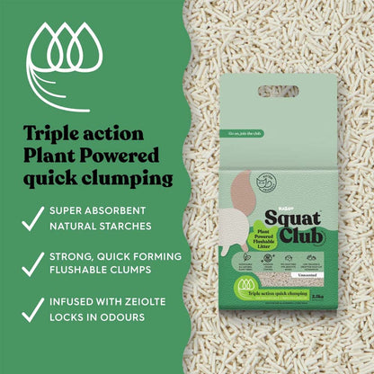 KAZOO Squat Club Plant Powered Flushable Cat Litter