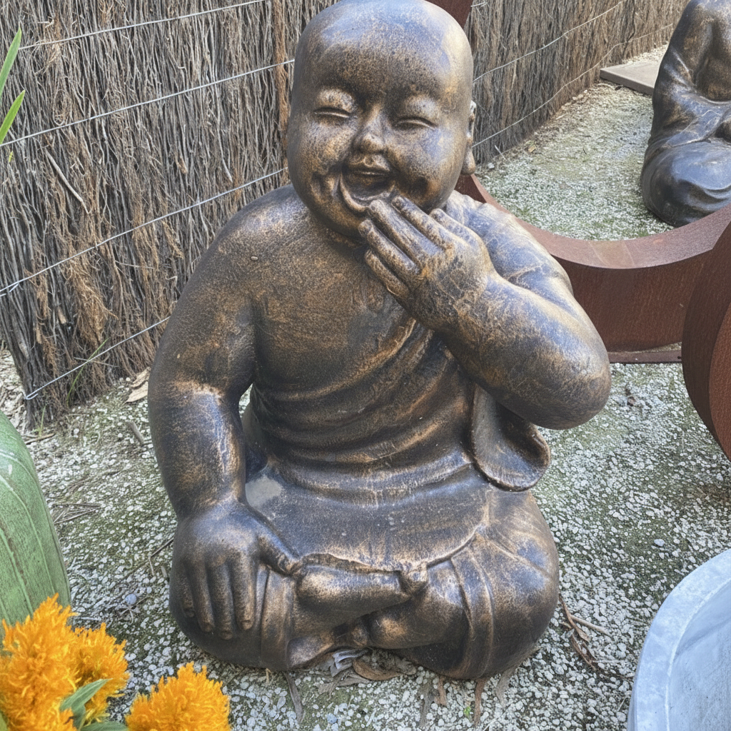 Laughing Monk Statue 
