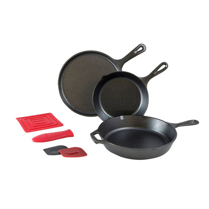 LODGE 6 Piece Cast Iron Skillet Set