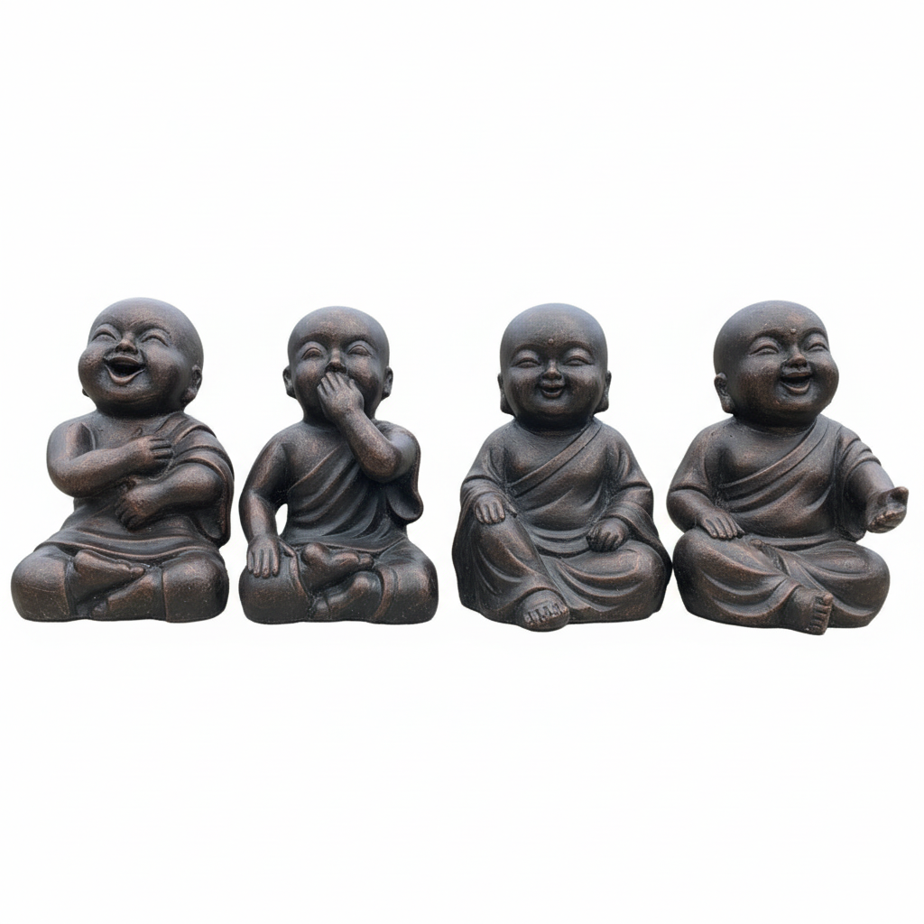 Monk Buddhas Cutout White Background
