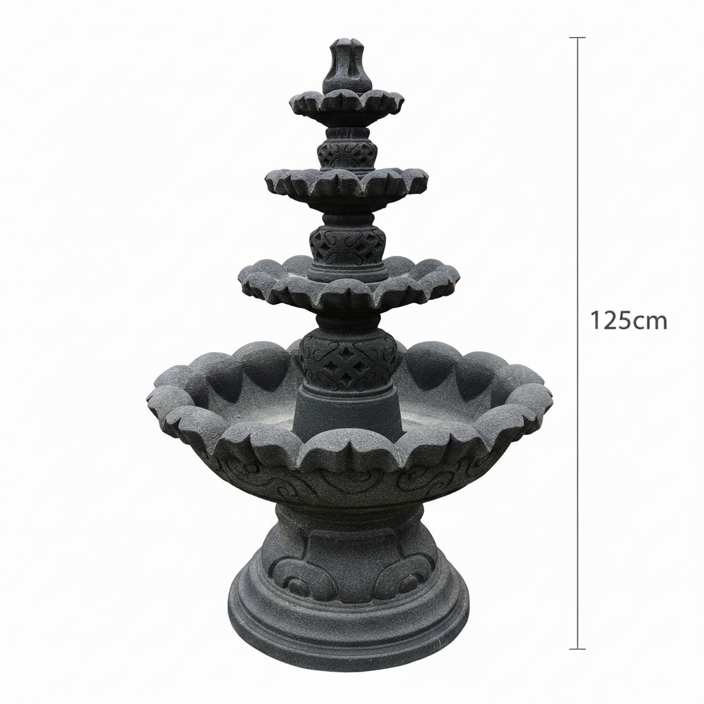 Multi-Tier Stone Fountain 125cm Scale Indicator