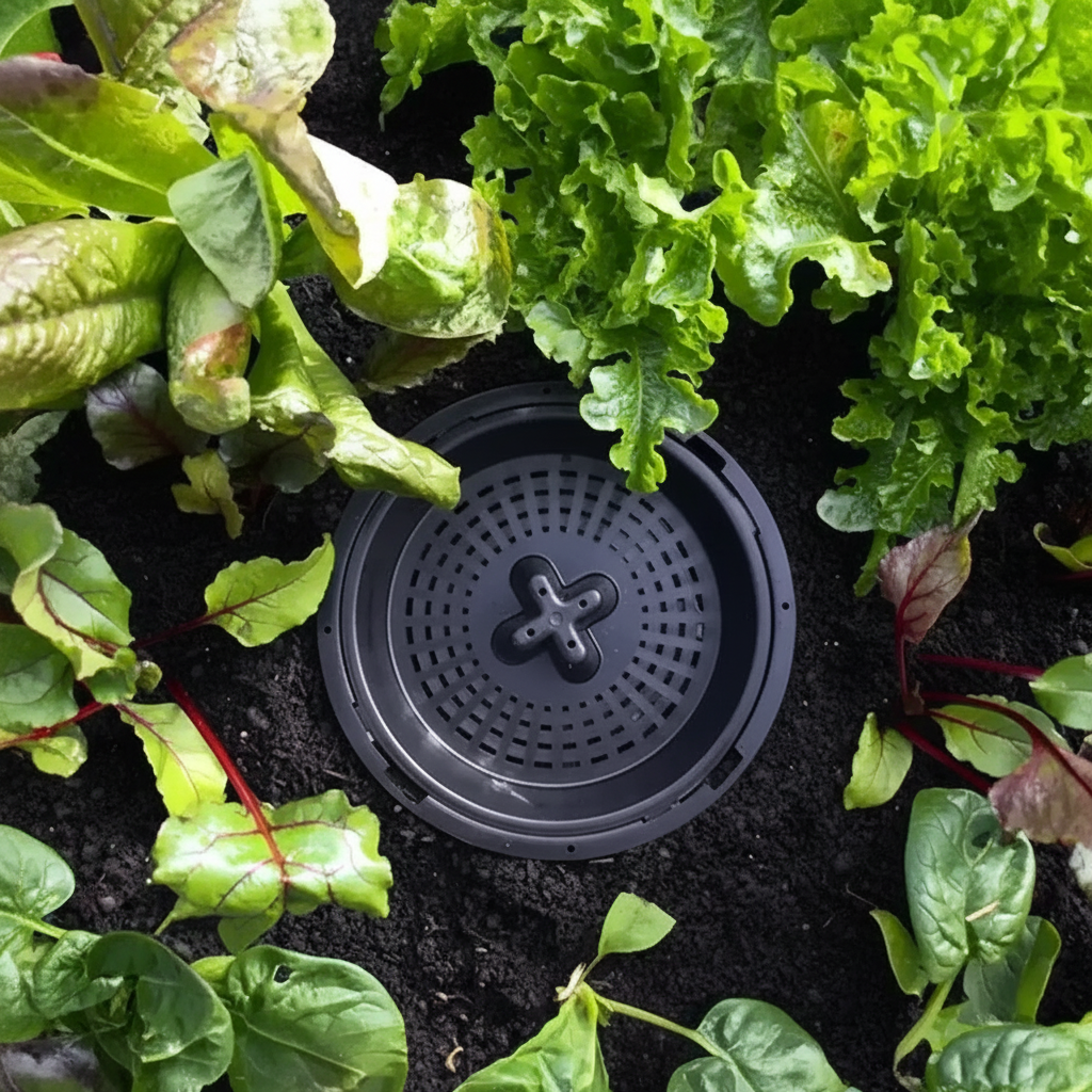 Net Pot in Garden – White Background Square