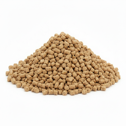 Organic layer pellets pile on white background