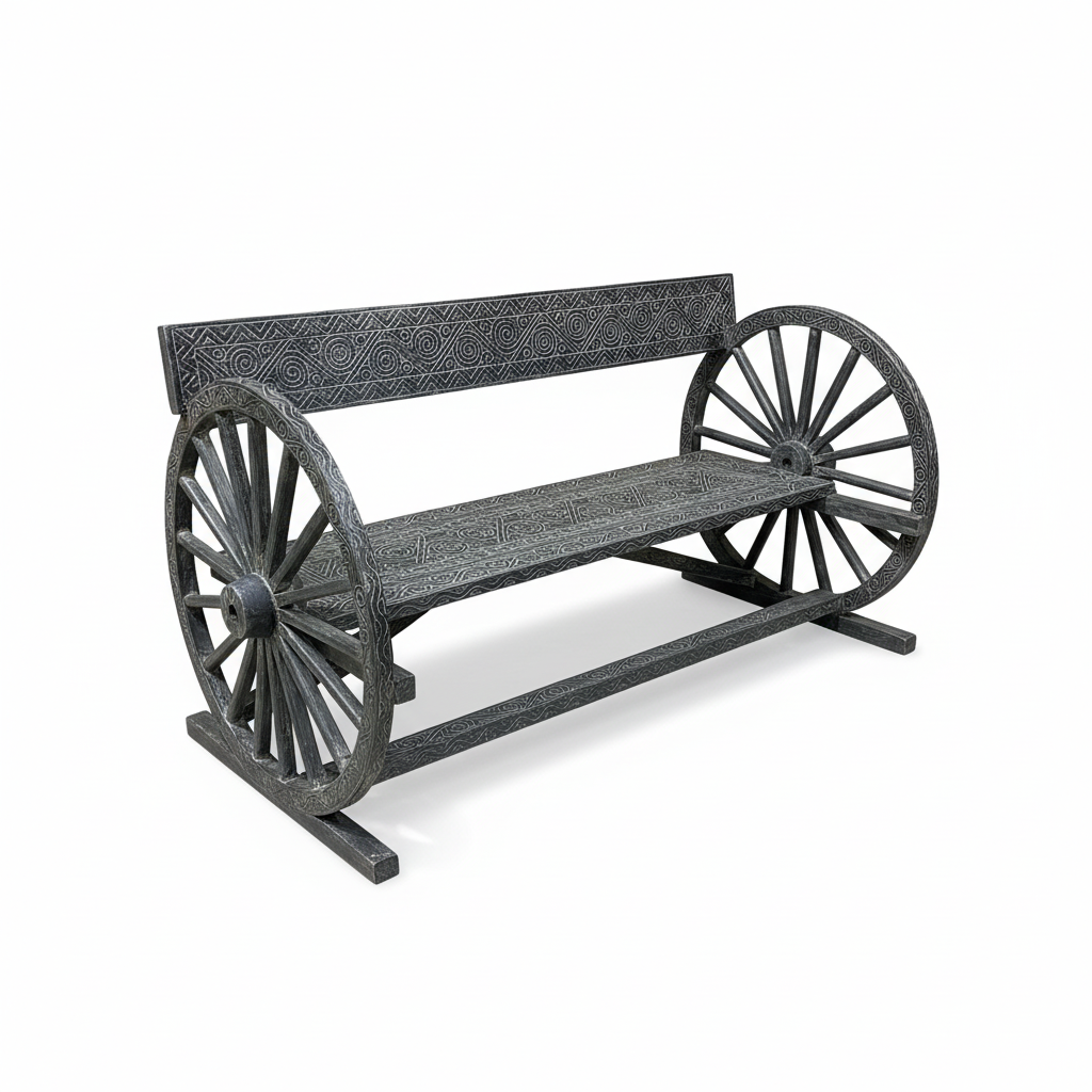 Ornate Carved Wooden Bench