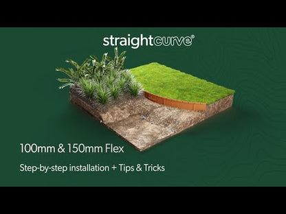 STRAIGHTCURVE Flexline Corner Piece for 150mm Edging - Weathering Steel