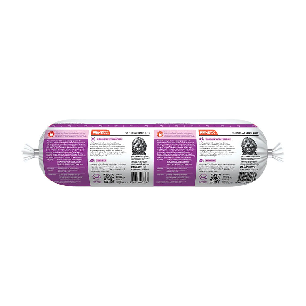 PRIME100 SPD Fresh Roll Turkey & Flaxseed