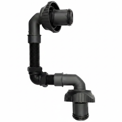 PVC fitting assembly on white background