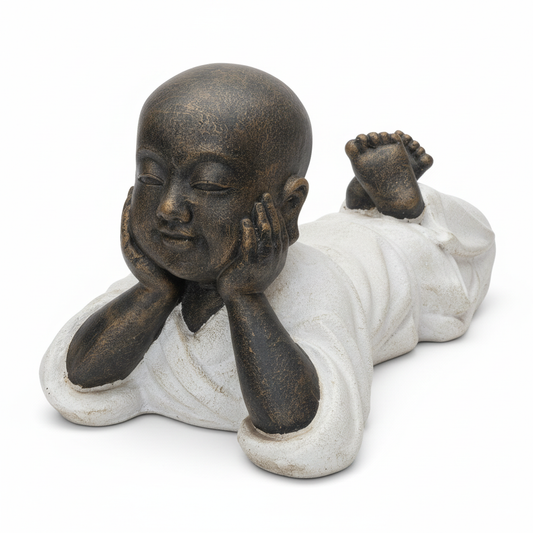 Resting Buddha Monk Statue - Close-up