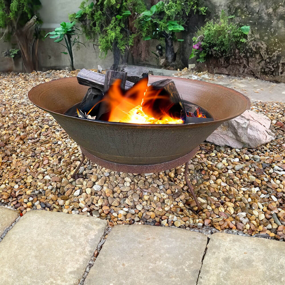 Round Fire Pit with Stand