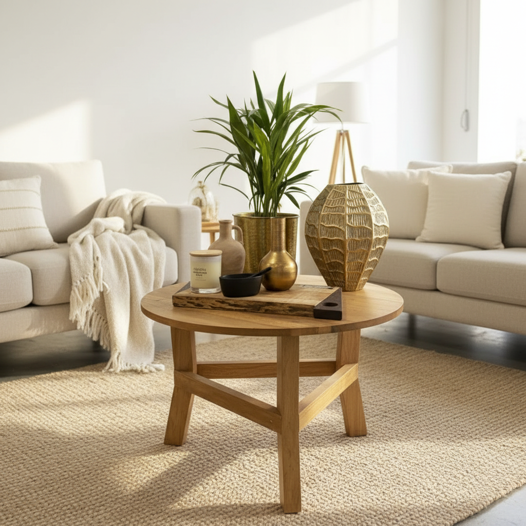 Round Natural Coffee Table Kayuarte