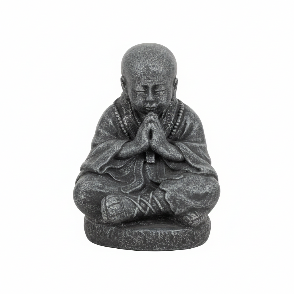 Seated Monk Buddha on White Background