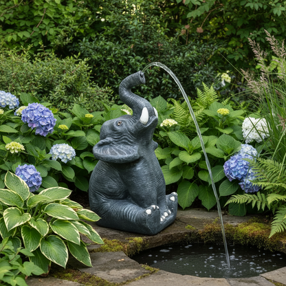 Sitting Elephant Water Feature With Pump