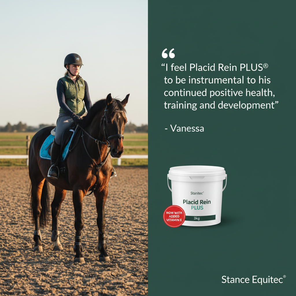 Stance Equitec Placid Rein PLUS Testimonial Banner Square