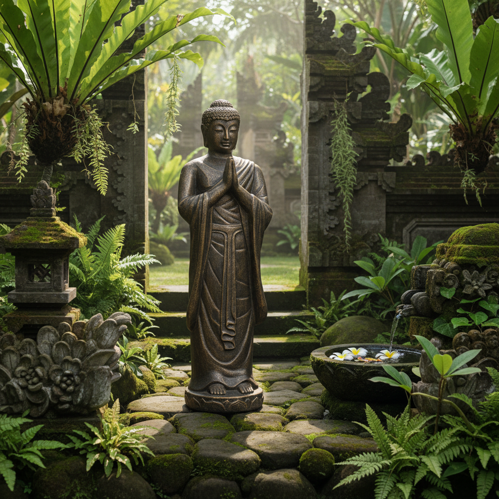 Praying Standing Buddha Garden Statue
