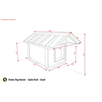 STEEL CHIEF Timber Dog Kennel (Gable Roof)