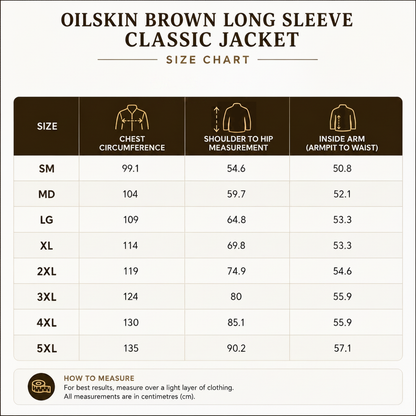 STYX MILL Oilskin Brown Long Sleeve Classic Jacket
