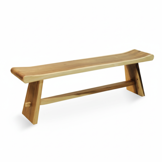 Suar Wood Curved Bench 200cm