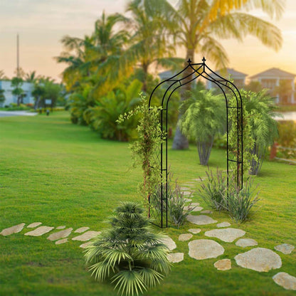 TAKASHO Finial Lattice Metal Garden Arch