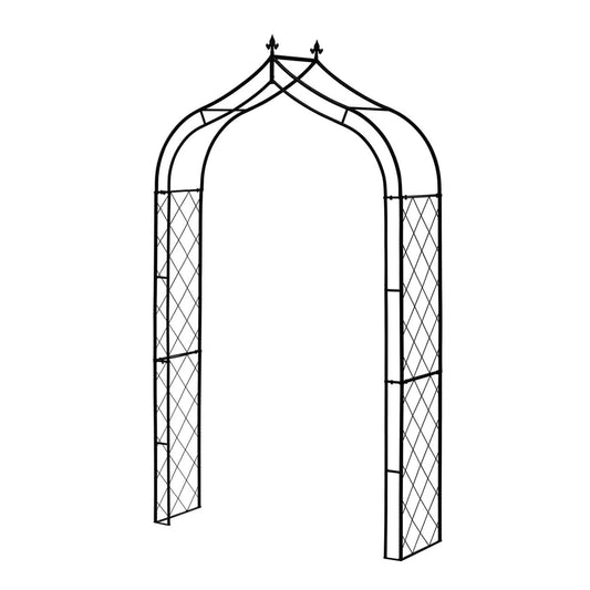 TAKASHO Finial Lattice Metal Garden Arch