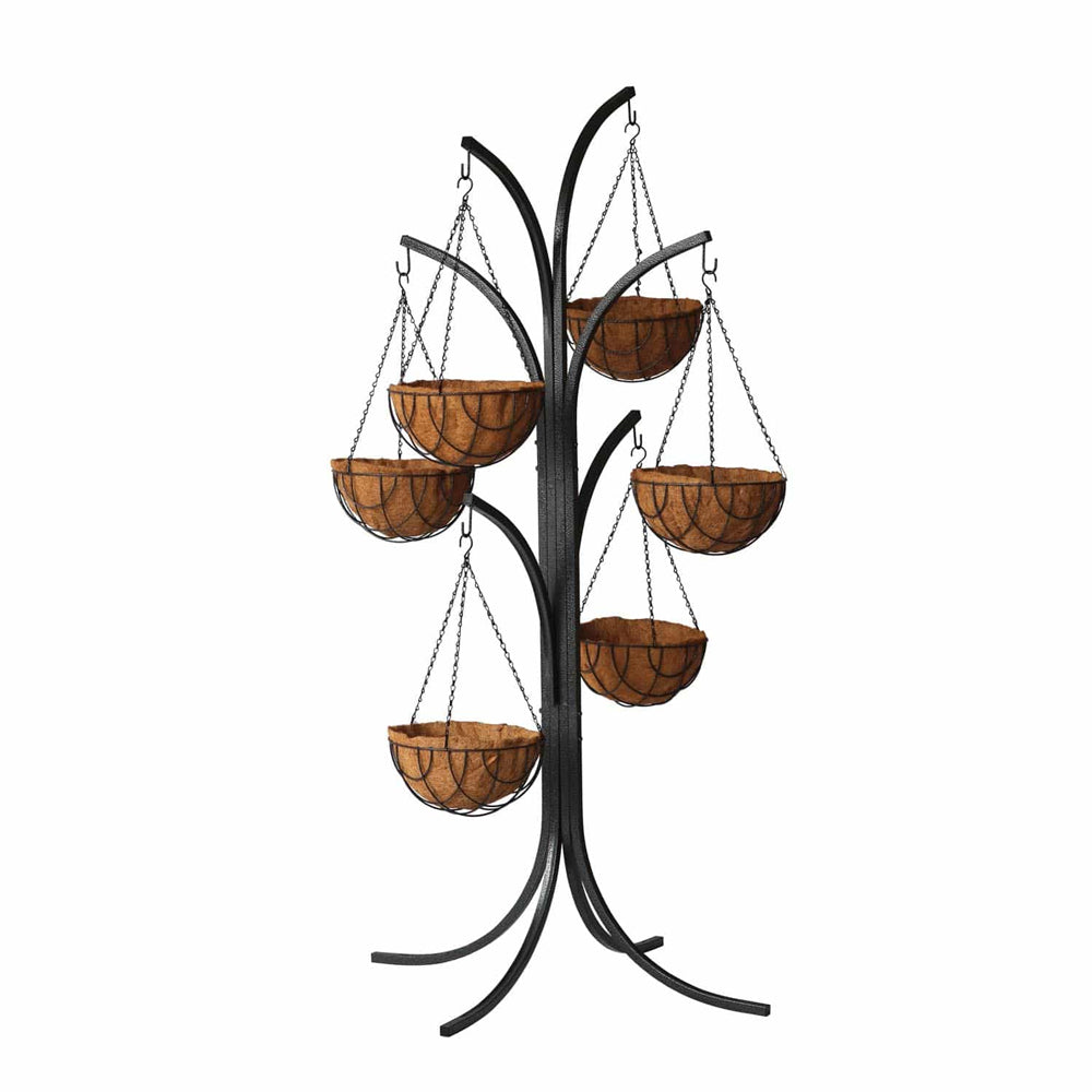TAKASHO Hanging Basket Stand - Holds 6 Baskets