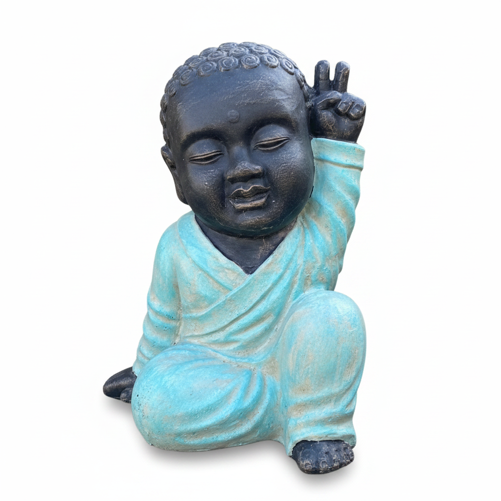 Teal Robe Baby Buddha