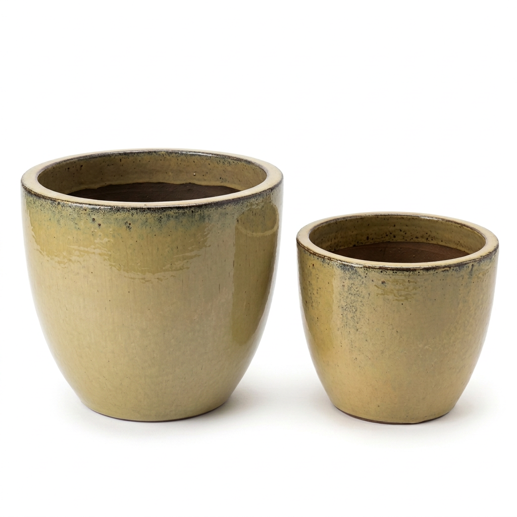 Terracotta Works Egg Pot Glazed Terracotta Garden Pot Sand