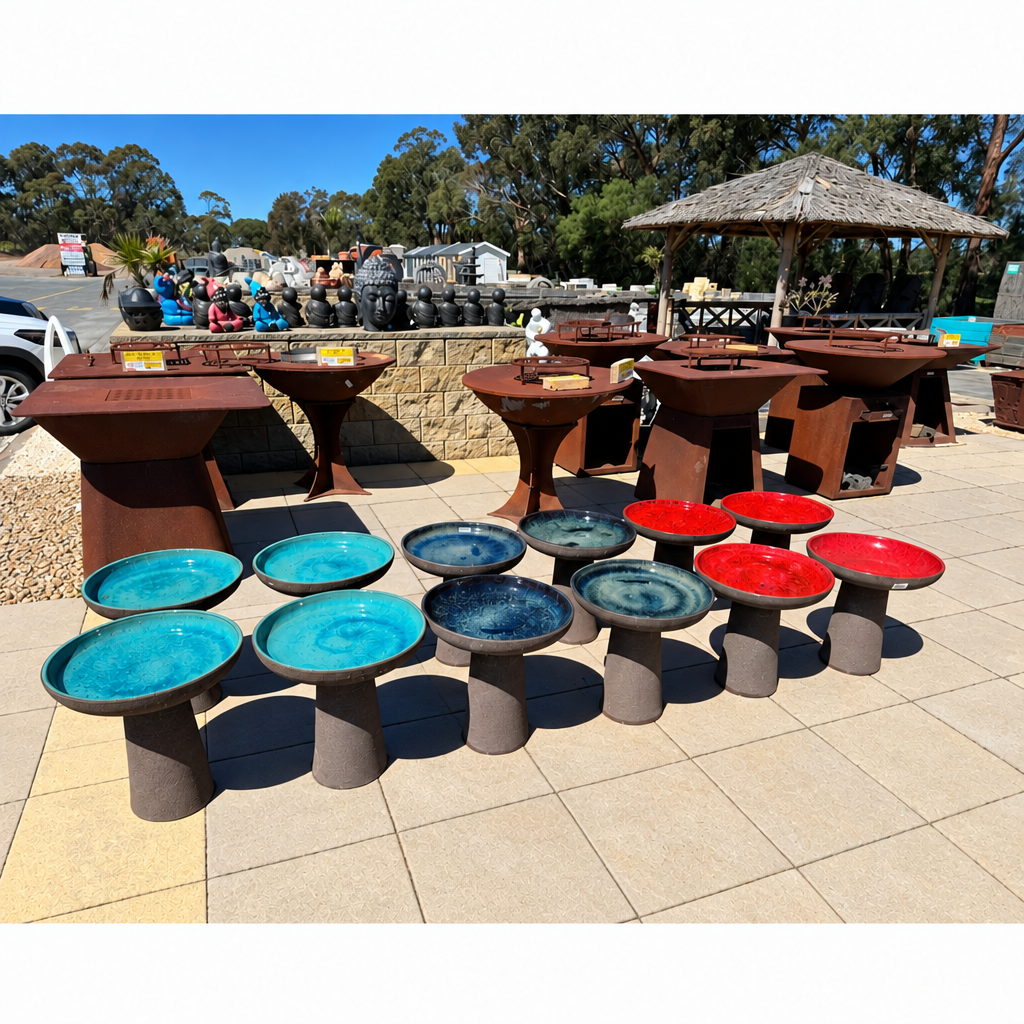 Terracotta Works Graphite Mondo Birdbath Range