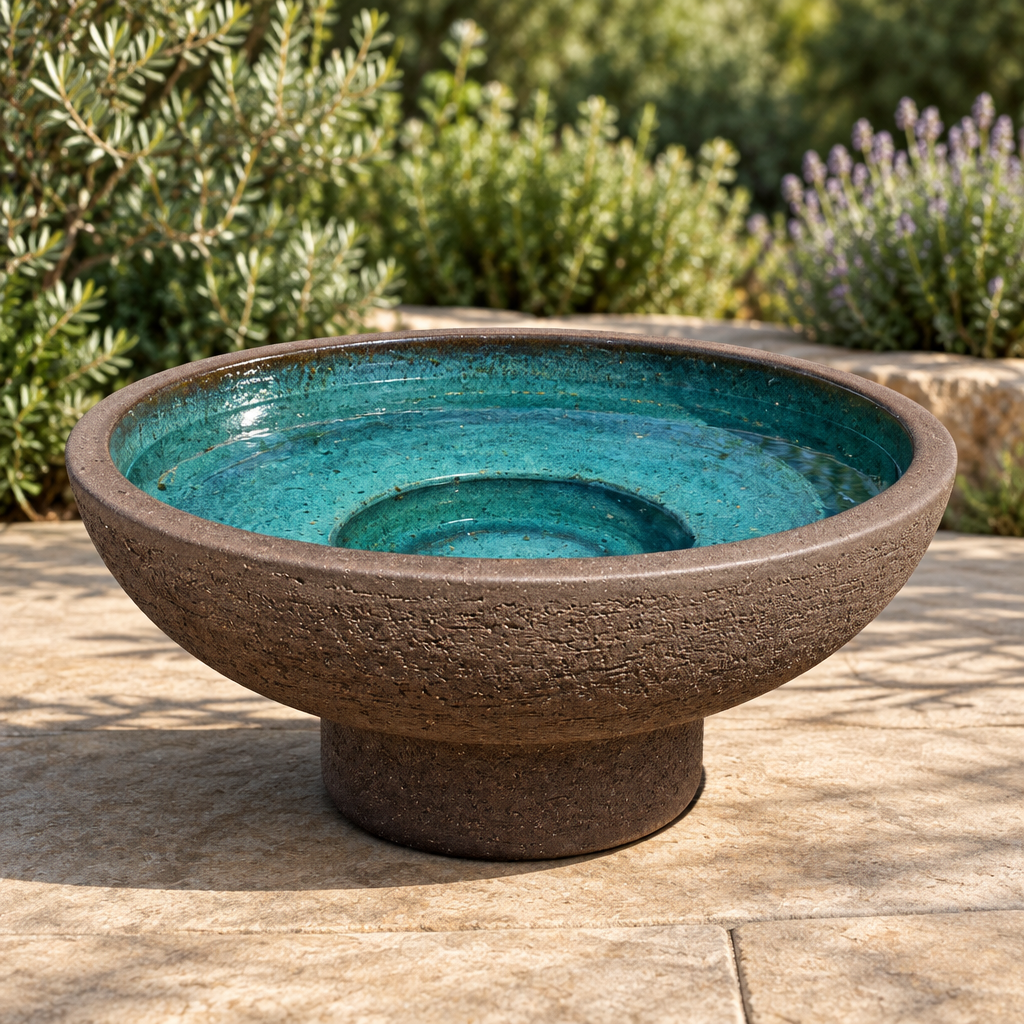 Terracotta Works Graphite Palazzo Bowl in Graphite Aqua