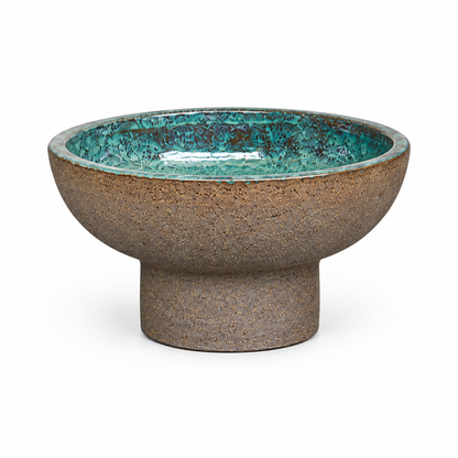 Terracotta Works Graphite Palazzo Bowl in Graphite Aqua Small