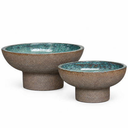 Terracotta Works Graphite Palazzo Bowl in Graphite Aqua