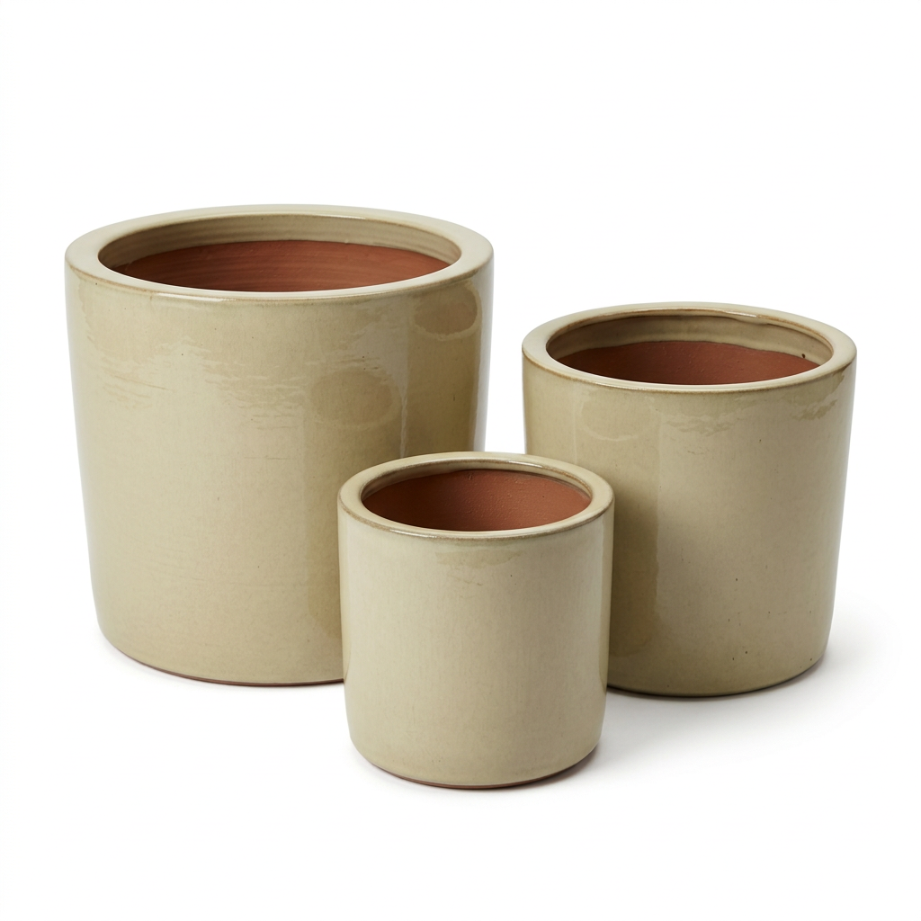 Terracotta Works Sand Dune Glazed Terracotta Garden Pot