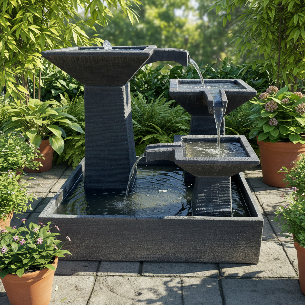 3 Tier Cascade Garden Water Feature