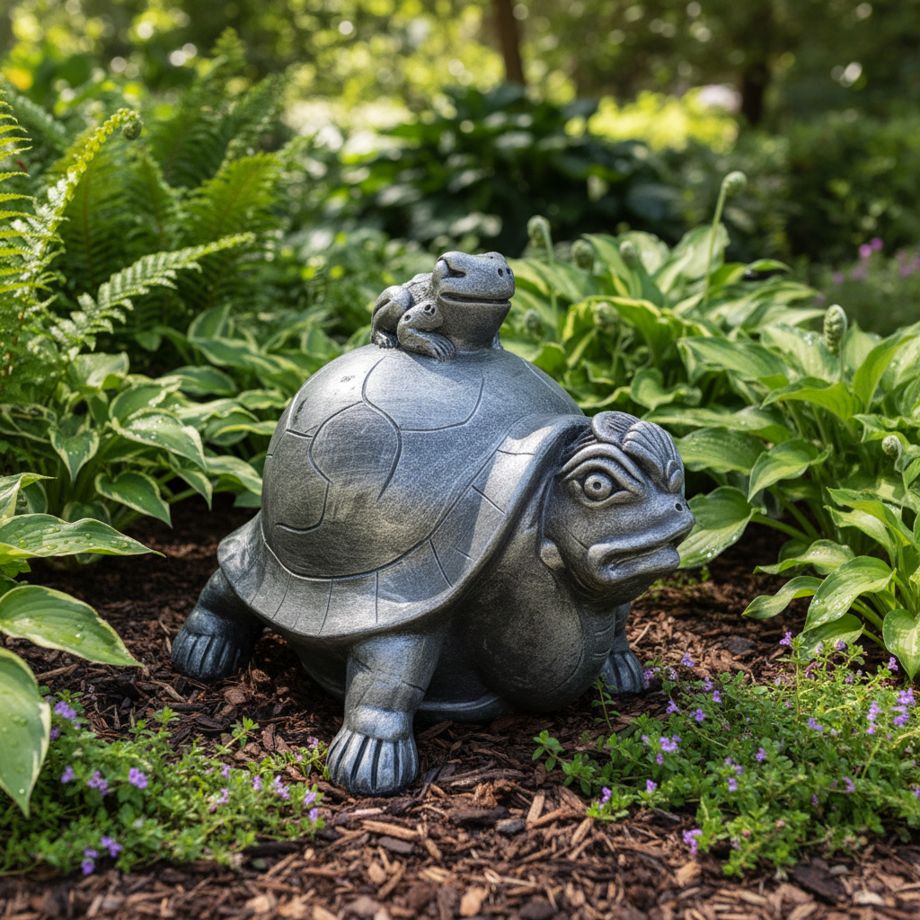 Turtle with Frog Statue 