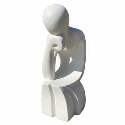 White Abstract Thinker Same Angle as Black