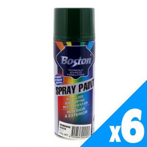 Brunswick Green Spray Paint Can 250g Boston Quick Drying Rust Prevention 6 Pack