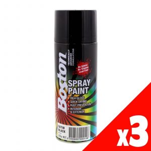 Spray Can Satin Black Campbells PK3