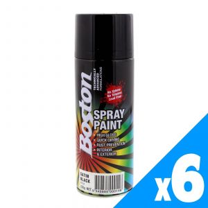Spray Can Satin Black Campbells PK6